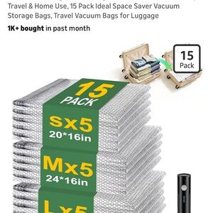 15 Pack Space Saver Vacuum Storage Bags